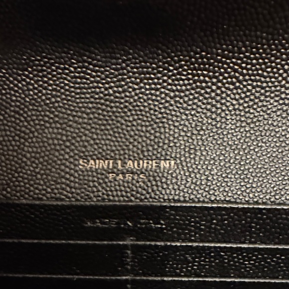 Saint Laurent Black Chevron Leather Wallet/Clutch - Picture 3 of 16